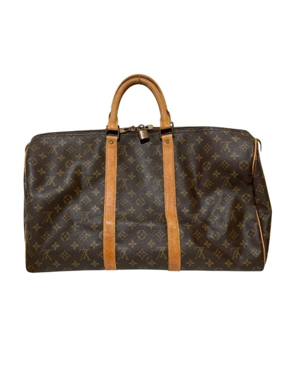 Louis Vuitton Monogram Keepall 50 Boston Bag Brown